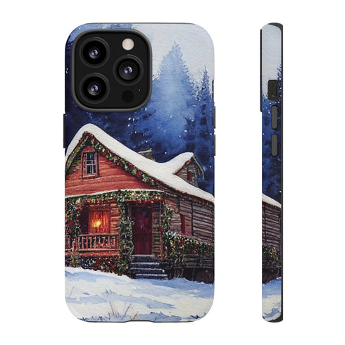 Cozy Christmas Cabin in the Snow - Impact Resistant Phone Case iPhone 13 Pro Matte
